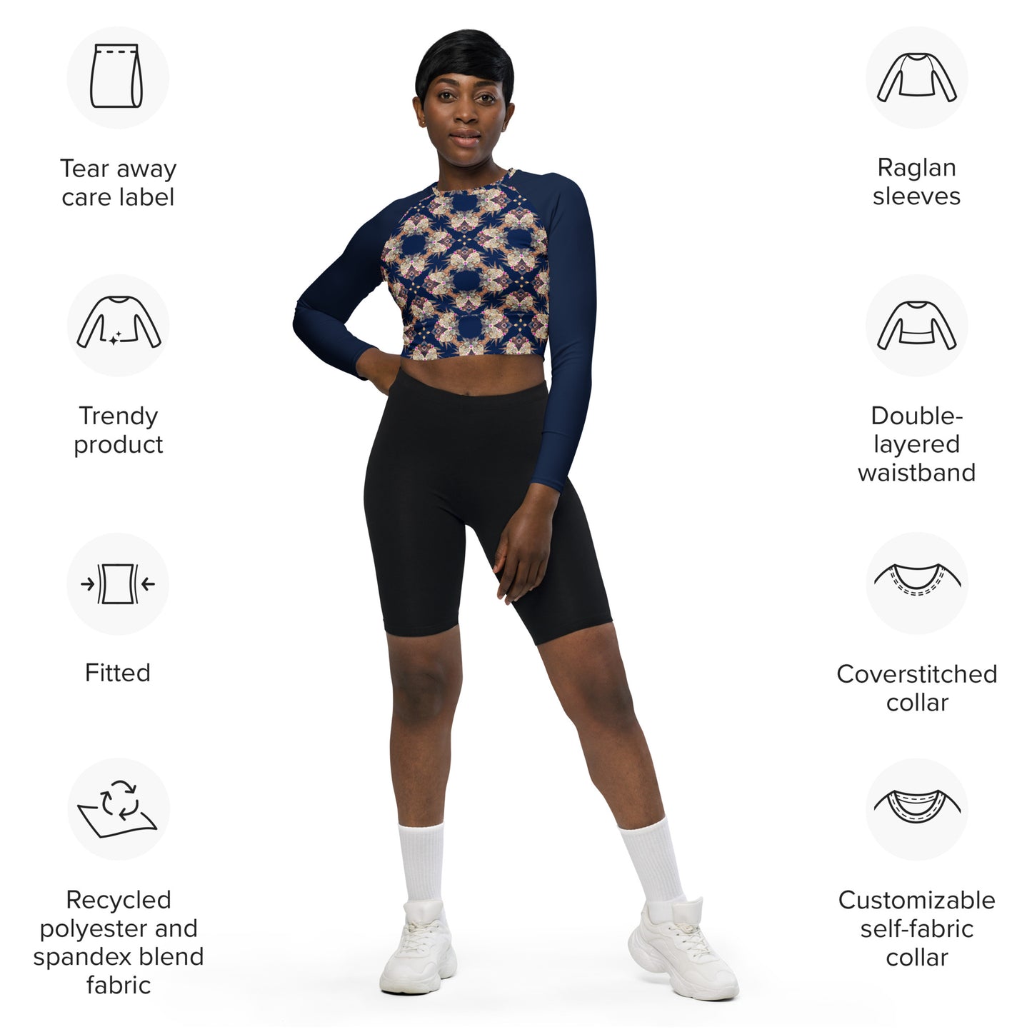 Uluwatu rash guard - recycled long-sleeve crop top