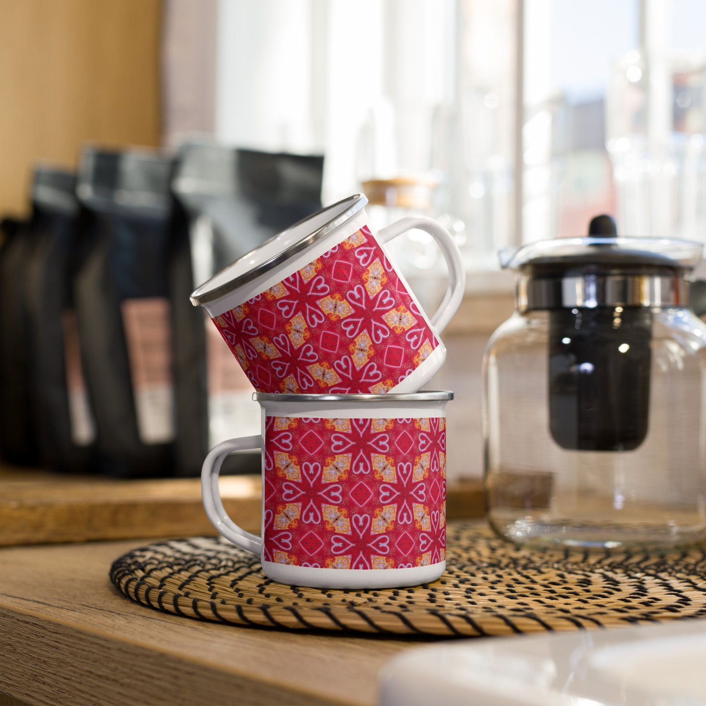 Happy Hearts Enamel Mug