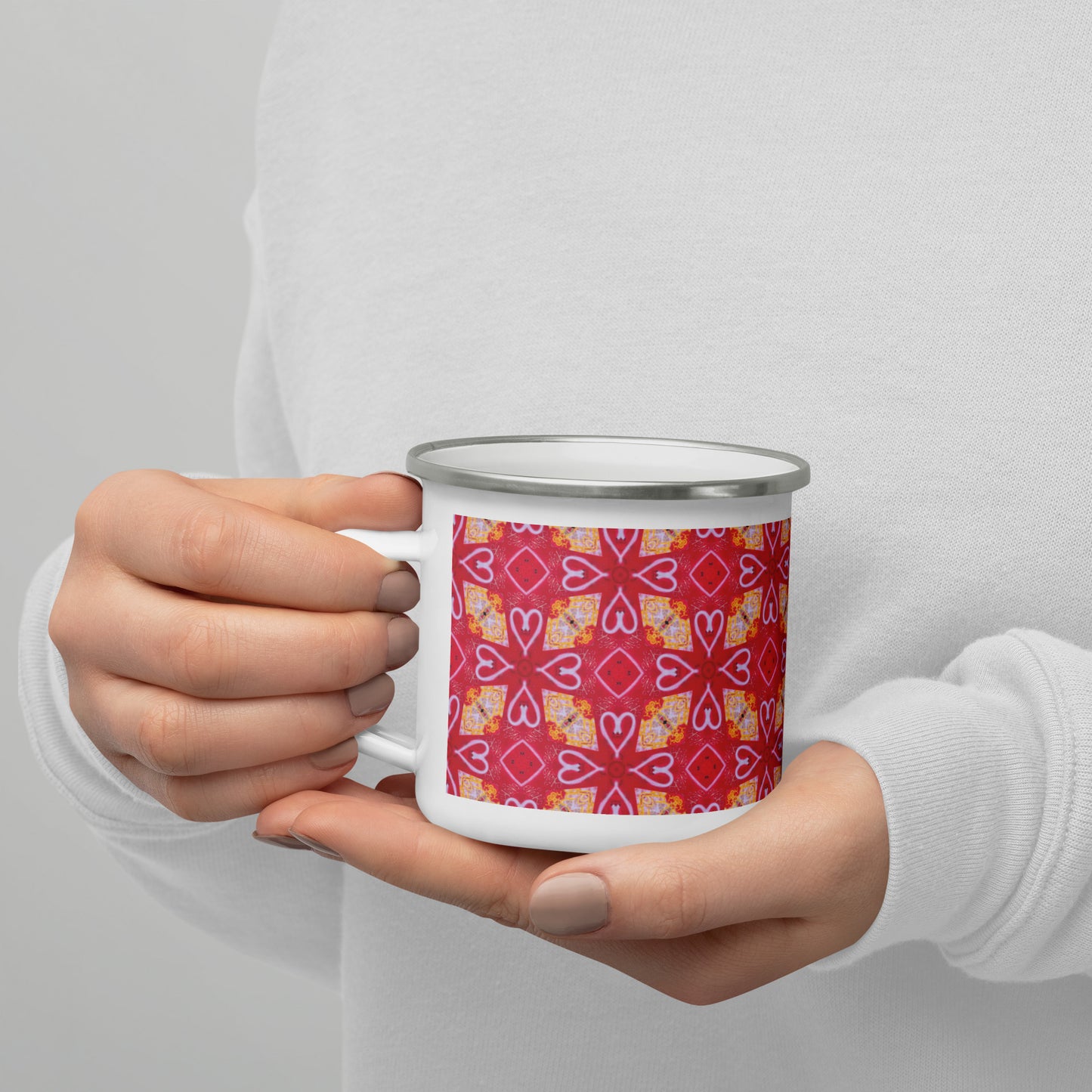 Happy Hearts Enamel Mug